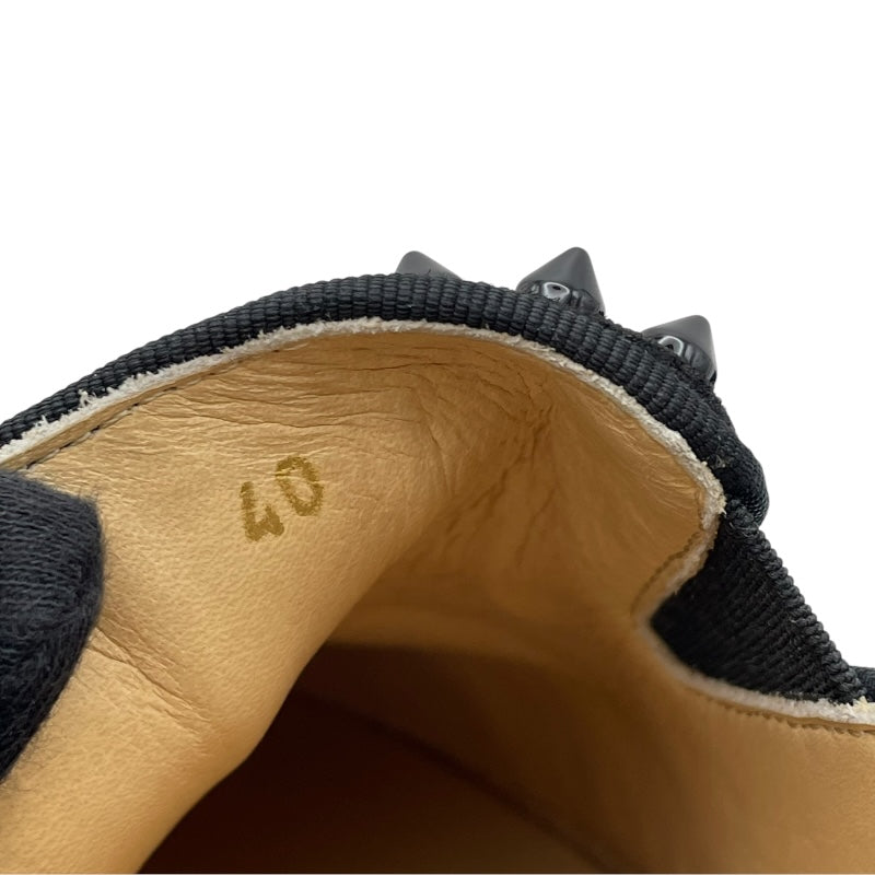 クリスチャン・ルブタン Christian louboutin PIK BOATスタッズスリッポン ブラック スウェード メンズ スリッポン
