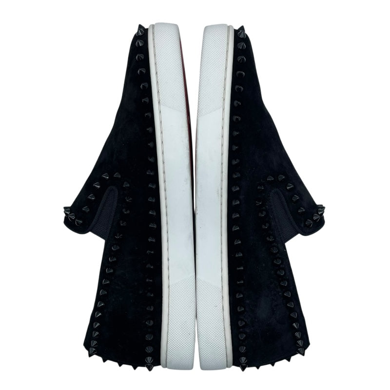 クリスチャン・ルブタン Christian louboutin PIK BOATスタッズスリッポン ブラック スウェード メンズ スリッポン