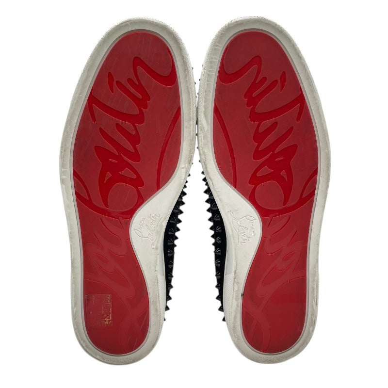 クリスチャン・ルブタン Christian louboutin PIK BOATスタッズスリッポン ブラック スウェード メンズ スリッポン