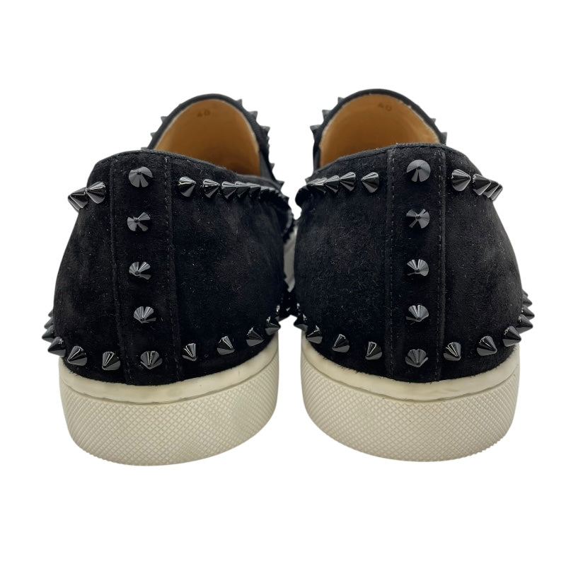 クリスチャン・ルブタン Christian louboutin PIK BOATスタッズスリッポン ブラック スウェード メンズ スリッポン