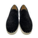 クリスチャン・ルブタン Christian louboutin PIK BOATスタッズスリッポン ブラック スウェード メンズ スリッポン