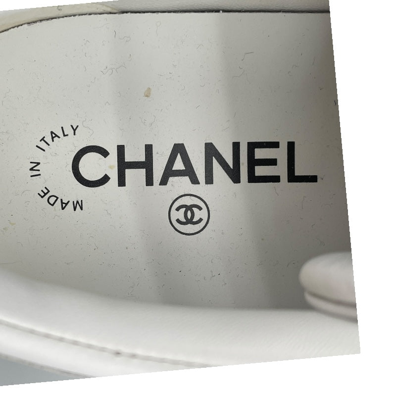 シャネル CHANEL ココマークカットスニーカー G39978 ホワイト レザー レディース スニーカー