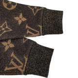 ルイ・ヴィトン LOUIS VUITTON モノグラム総柄タートルネックニットセーター FMKL03 ブラウン ウール レディース ニット