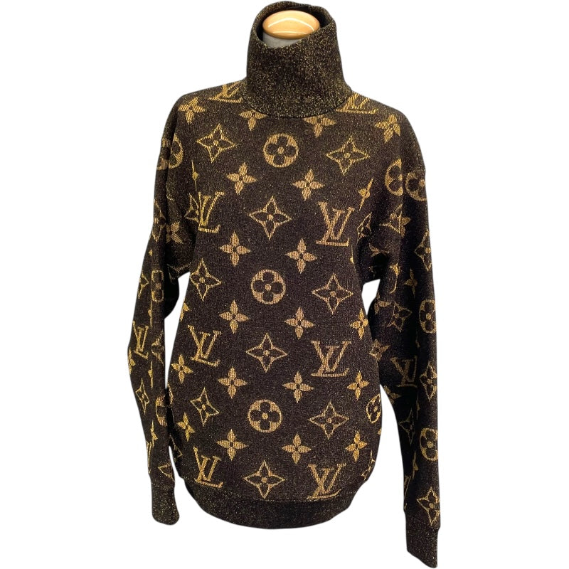 ルイ・ヴィトン LOUIS VUITTON モノグラム総柄タートルネックニットセーター FMKL03 ブラウン ウール レディース ニット