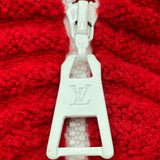 ルイ・ヴィトン LOUIS VUITTON ロゴエンボスジップアップニットパーカー FJKC15 レッド ウール レディース その他アウター