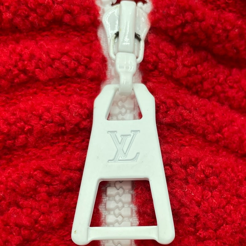 ルイ・ヴィトン LOUIS VUITTON ロゴエンボスジップアップニットパーカー FJKC15 レッド ウール レディース その他アウター