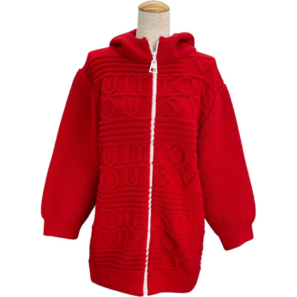 ルイ・ヴィトン LOUIS VUITTON ロゴエンボスジップアップニットパーカー FJKC15 レッド ウール レディース その他アウター