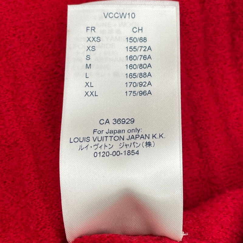 ルイ・ヴィトン LOUIS VUITTON ロゴエンボスジップアップニットパーカー FJKC15 レッド ウール レディース その他アウター