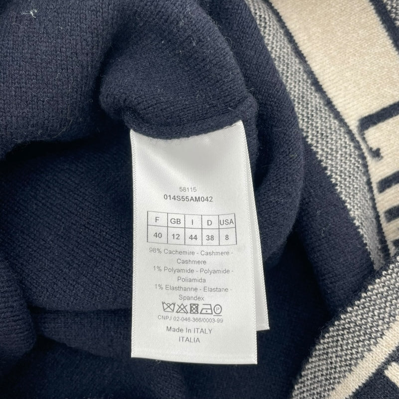 クリスチャン・ディオール Christian Dior バックロゴ長袖ニットセーター 014S55AM042 ネイビー カシミア レディース セーター