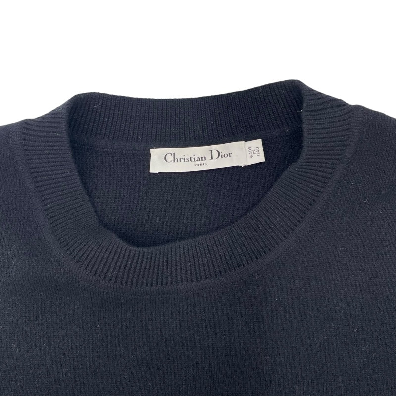 クリスチャン・ディオール Christian Dior バックロゴ長袖ニットセーター 014S55AM042 ネイビー カシミア レディース セーター
