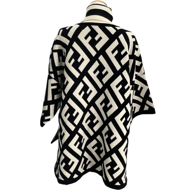 フェンディ FENDI FF総柄タートルネックニットポンチョ FZY639A3PU アイボリー/ブラック ウール レディース ポンチョ