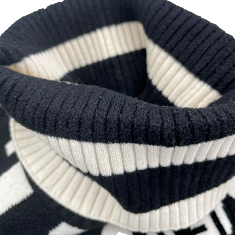 フェンディ FENDI FF総柄タートルネックニットポンチョ FZY639A3PU アイボリー/ブラック ウール レディース ポンチョ