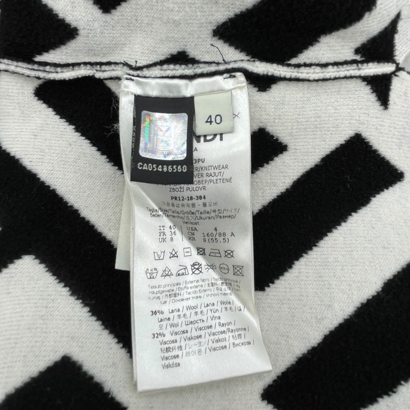 フェンディ FENDI FF総柄タートルネックニットポンチョ FZY639A3PU アイボリー/ブラック ウール レディース ポンチョ