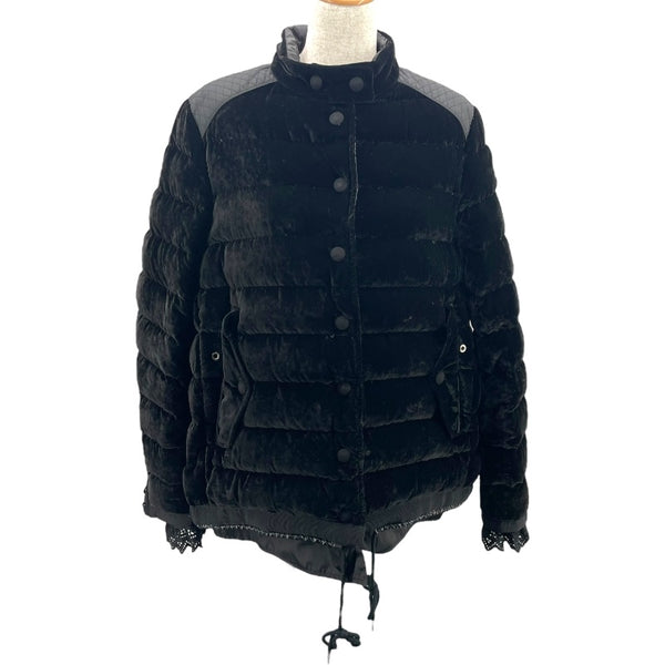 モンクレール MONCLER BEATRICE ベロアダウンジャケット ブラック ベロア レディース ダウンジャケット