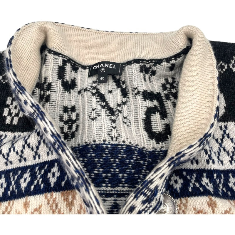 シャネル CHANEL フェアアイル柄ニットカーディガン P65173 マルチカラー カシミア レディース カーディガン