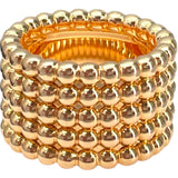 ヴァンクリーフ＆アーペル Van Cleef & Arpels ぺルレ5連リング ピンクゴールド 750 ジュエリー