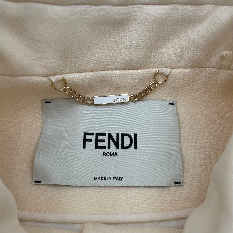 フェンディ FENDI ベルト付シャツジャケット FJ7262 アイボリー 羊毛 レディース その他アウター