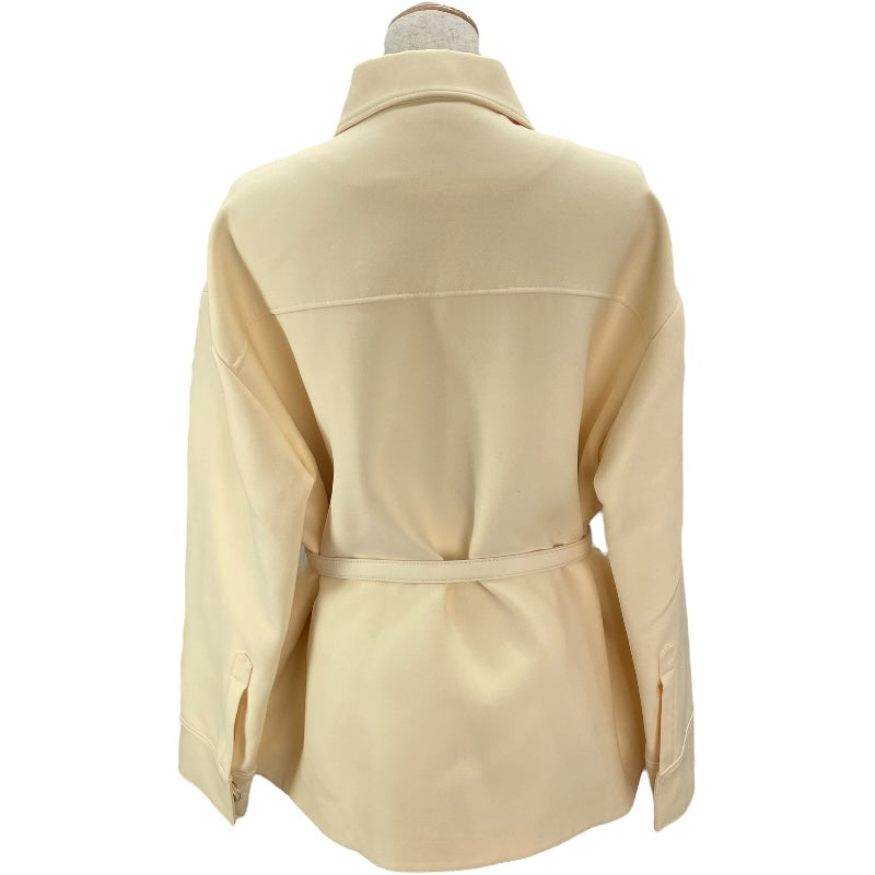 フェンディ FENDI ベルト付シャツジャケット FJ7262 アイボリー 羊毛 レディース その他アウター