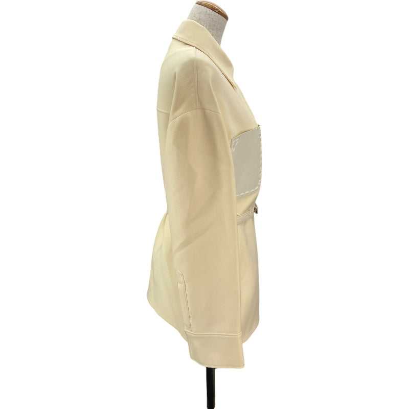 フェンディ FENDI ベルト付シャツジャケット FJ7262 アイボリー 羊毛 レディース その他アウター