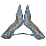 ジミーチュウ JIMMY CHOO グリッターヒールパンプス シルバー レザー レディース パンプス
