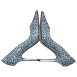 ジミーチュウ JIMMY CHOO グリッターヒールパンプス シルバー レザー レディース パンプス