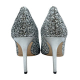ジミーチュウ JIMMY CHOO グリッターヒールパンプス シルバー レザー レディース パンプス