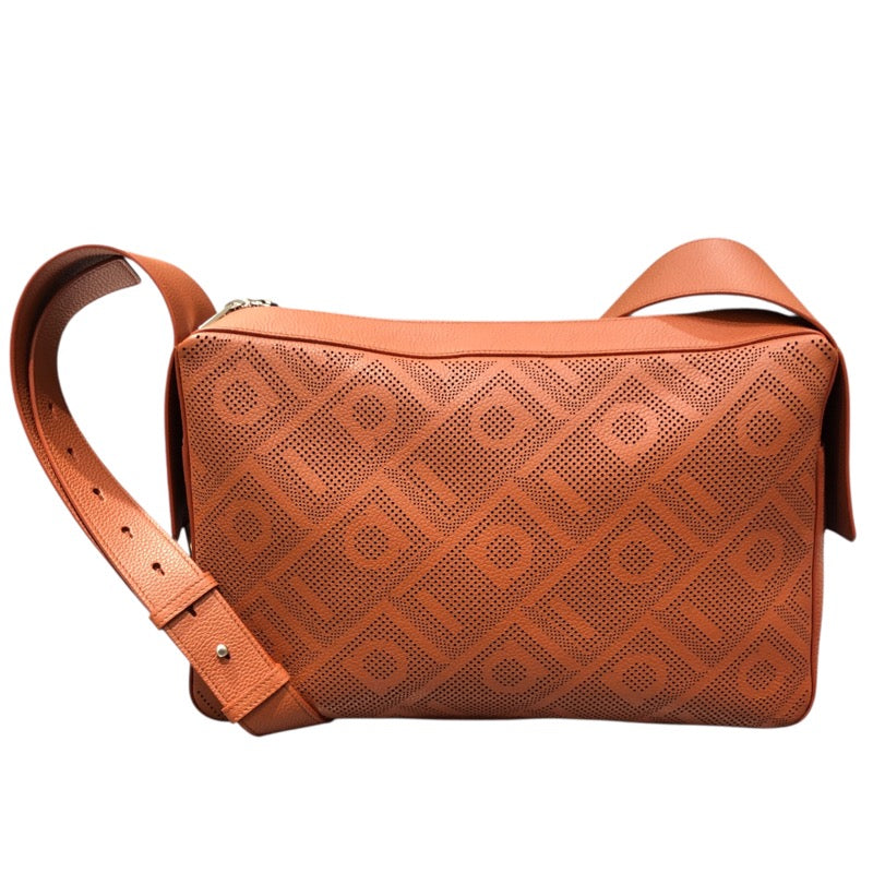 サルヴァトーレ・フェラガモ Salvatore Ferragamo ガンチーニ柄ショルダーバッグ オレンジ レザー メンズ ショルダーバッグ