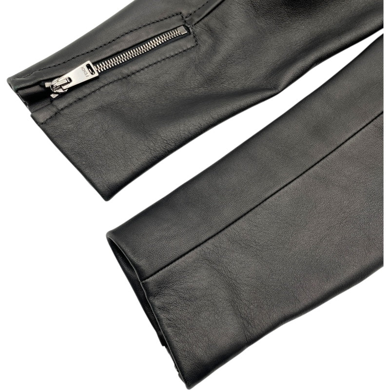 フェンディ FENDI レザーライダースジャケット FPJ621 ブラック レザー レディース その他アウター