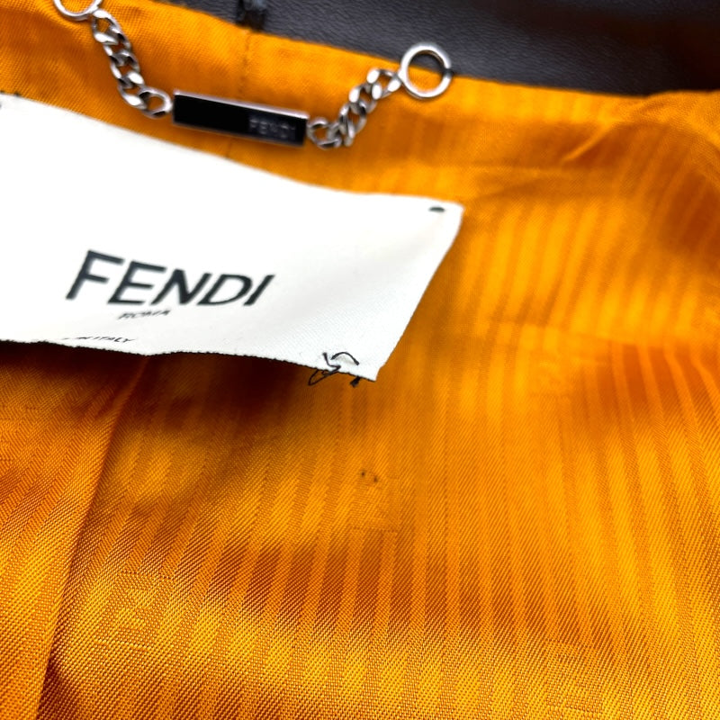 フェンディ FENDI レザーライダースジャケット FPJ621 ブラック レザー レディース その他アウター