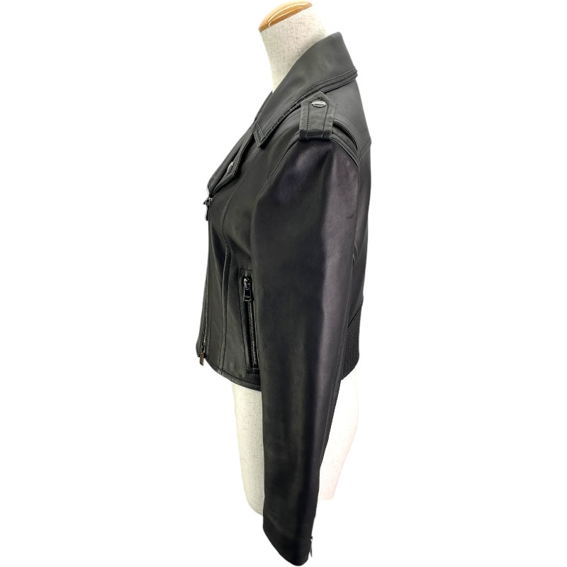 フェンディ FENDI レザーライダースジャケット FPJ621 ブラック レザー レディース その他アウター