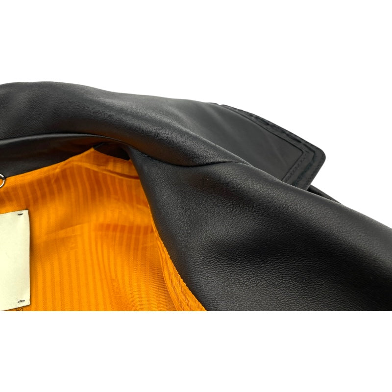 フェンディ FENDI レザーライダースジャケット FPJ621 ブラック レザー レディース その他アウター