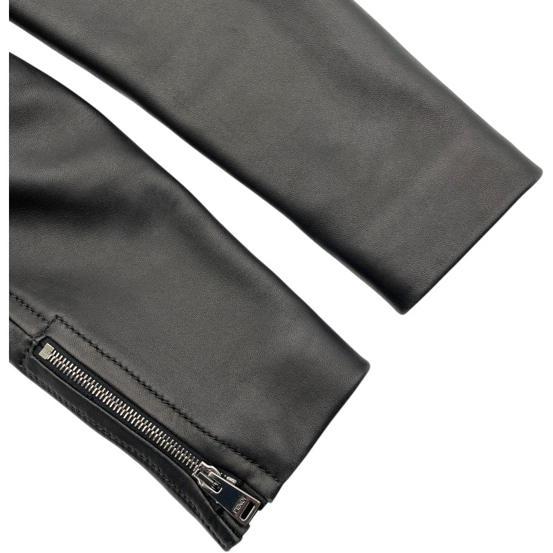 フェンディ FENDI レザーライダースジャケット FPJ621 ブラック レザー レディース その他アウター