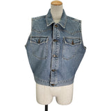 ミュウミュウ miu miu デニムベスト 45851 ブルー コットン レディース ベスト