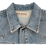 ミュウミュウ miu miu デニムベスト 45851 ブルー コットン レディース ベスト