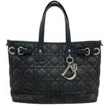 クリスチャン・ディオール Christian Dior カナージュパナレア トートバッグ ブラック SV金具 コーティングキャンバス レディース トートバッグ