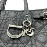 クリスチャン・ディオール Christian Dior カナージュパナレア トートバッグ ブラック SV金具 コーティングキャンバス レディース トートバッグ