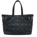 クリスチャン・ディオール Christian Dior カナージュパナレア トートバッグ ブラック SV金具 コーティングキャンバス レディース トートバッグ