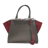 フェンディ FENDI トロワジュール 8BH279-5R4 グレー レッド カーフレザー レディース ショルダーバッグ
