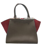 フェンディ FENDI トロワジュール 8BH279-5R4 グレー レッド カーフレザー レディース ショルダーバッグ