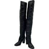 シャネル CHANEL レザーサイハイブーツ ブラック レザー レディース ブーツ