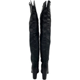 シャネル CHANEL レザーサイハイブーツ ブラック レザー レディース ブーツ