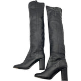 シャネル CHANEL レザーサイハイブーツ ブラック レザー レディース ブーツ