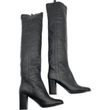 シャネル CHANEL レザーサイハイブーツ ブラック レザー レディース ブーツ