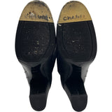 シャネル CHANEL レザーサイハイブーツ ブラック レザー レディース ブーツ