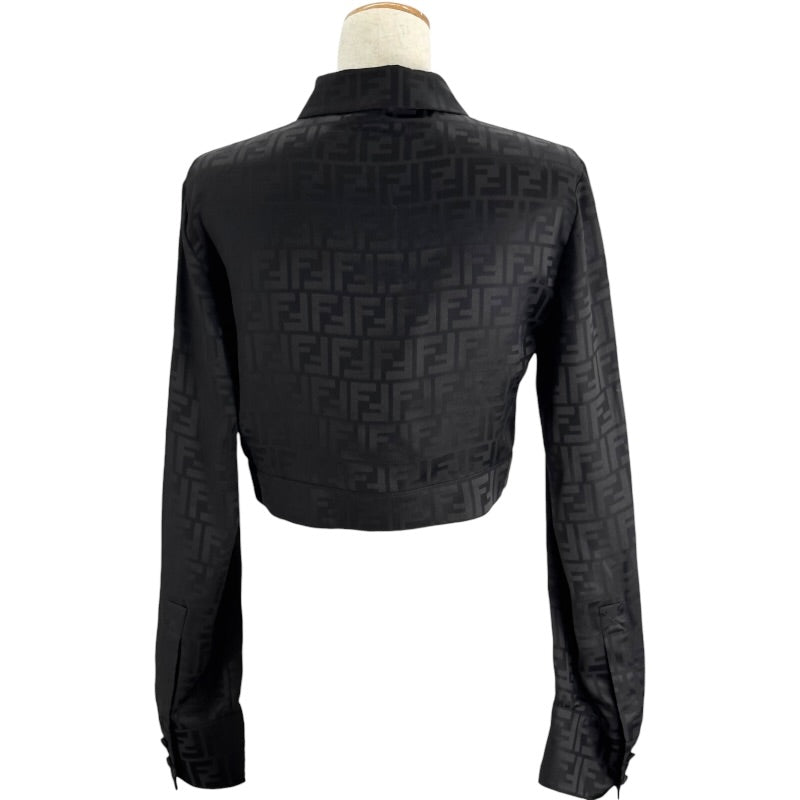 フェンディ FENDI FF総柄 シルク クロップドシャツ FS7994 ブラック