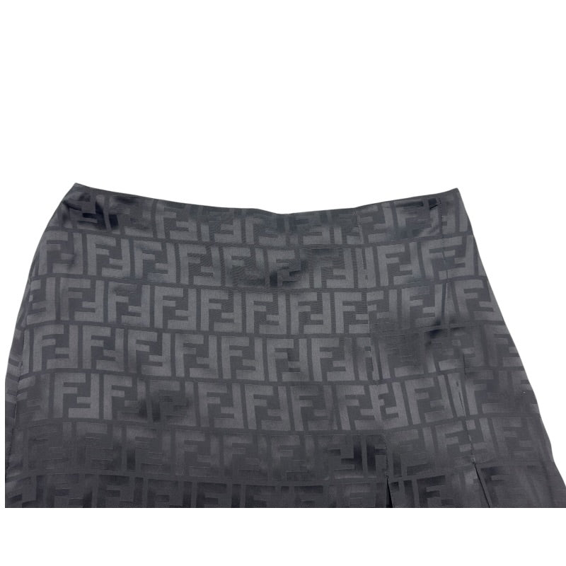 フェンディ FENDI FF総柄 シルク プリーツスカート FQ7234 ブラック