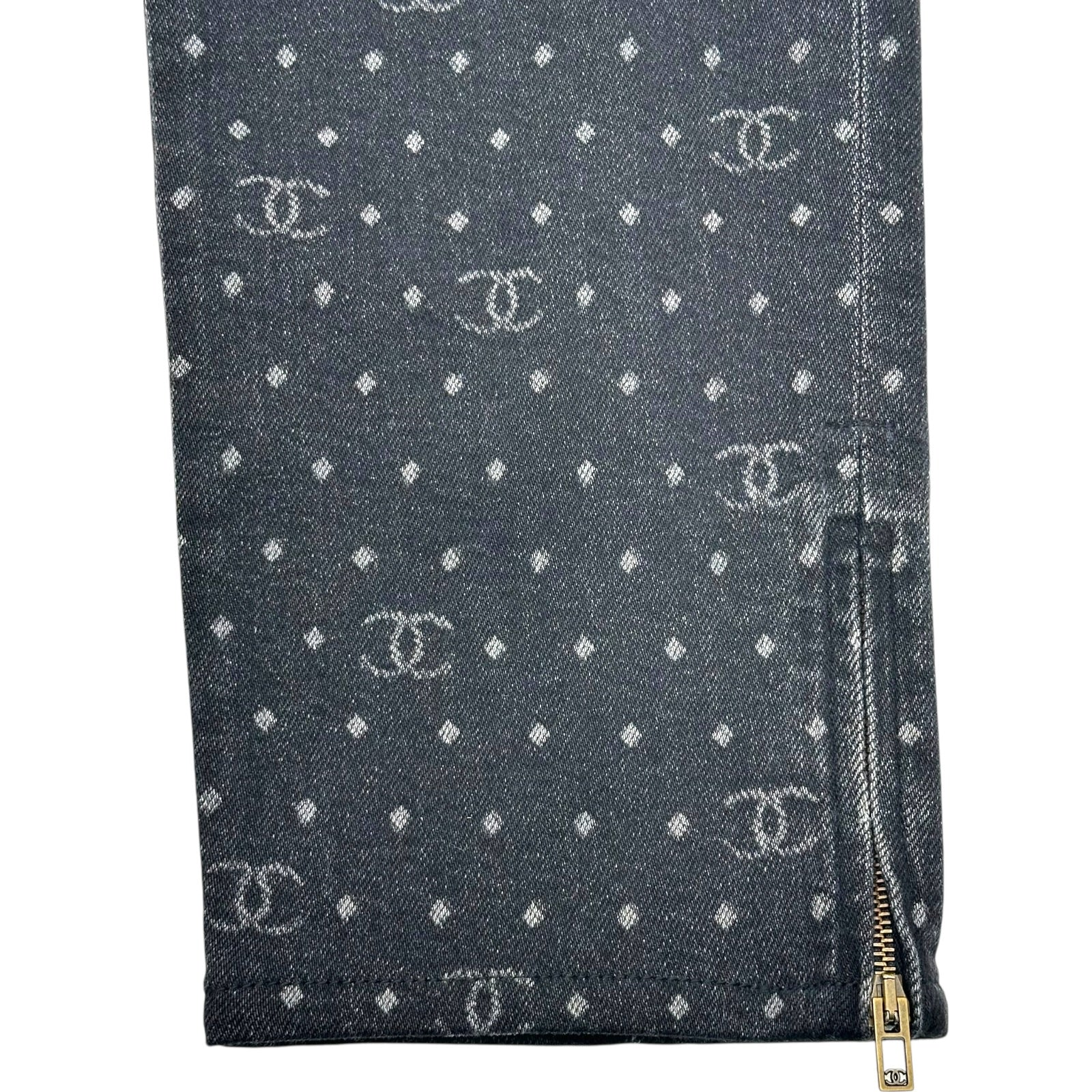 シャネル CHANEL ココマークドットデニムパンツ P74514 ブラック