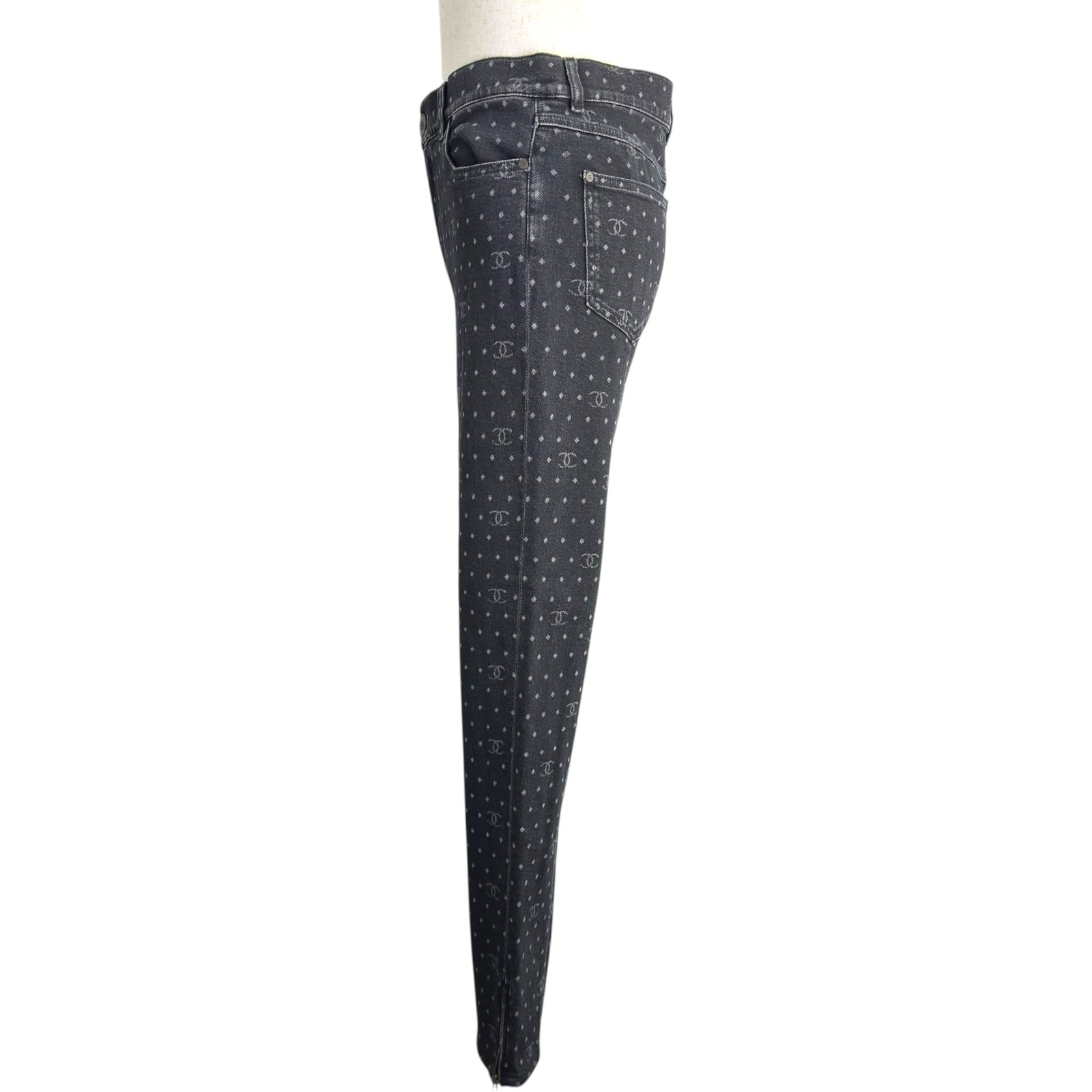 シャネル CHANEL ココマークドットデニムパンツ P74514 ブラック