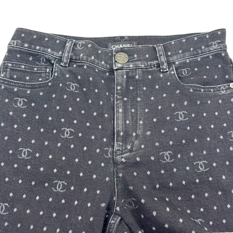 シャネル CHANEL ココマークドットデニムパンツ P74514 ブラック