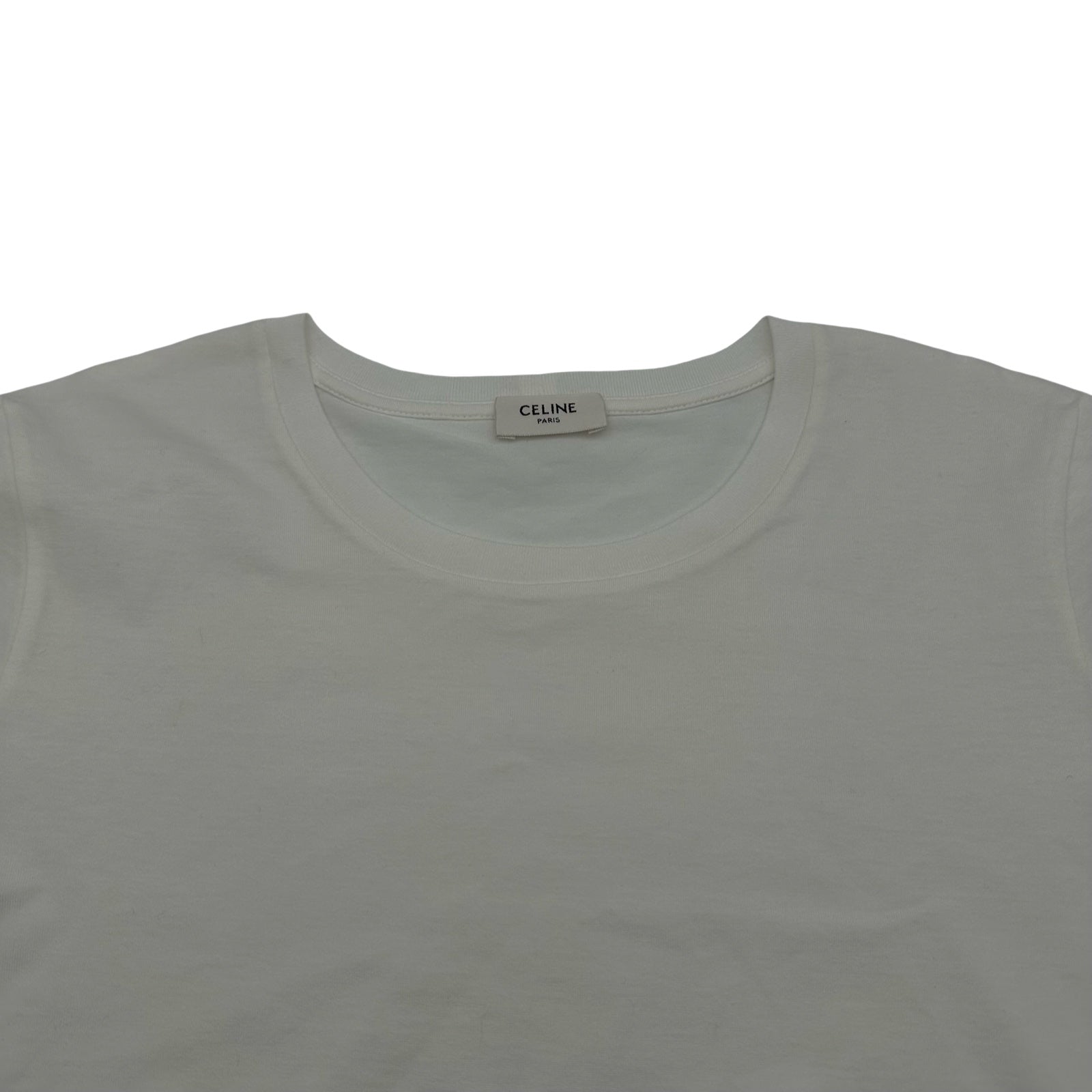 セリーヌ CELINE トリオンフロゴ刺繍半袖Tシャツ 2X45C671Q ホワイト